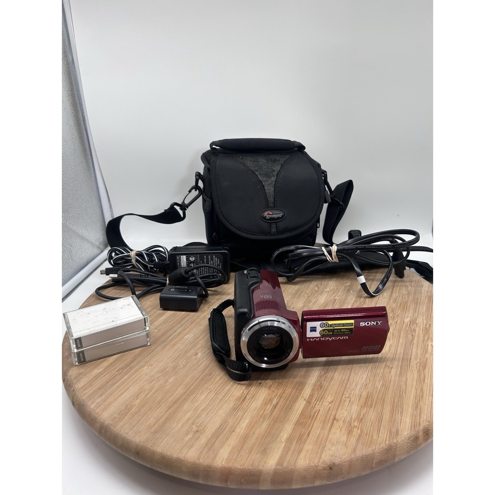 Sony Handycam DCR-SR47 Red Digital Video Camera Camcorder 60x Zoom 60GB - Tested